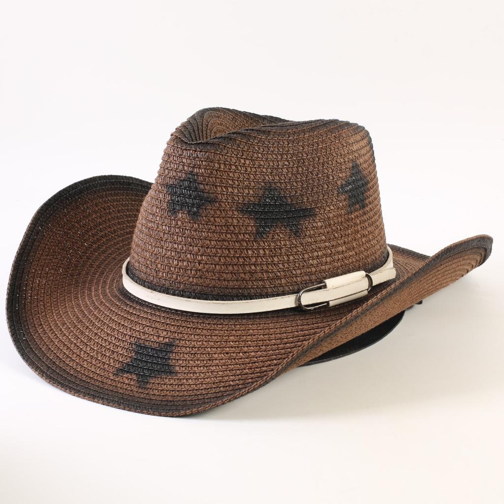 Popular European and American Western Cowboy Straw Hat Men's and Women's Fashion Shade Straw Hat Outdoor Western Cowboy Hat