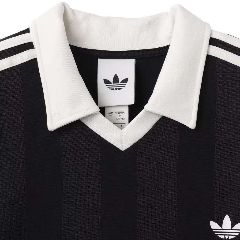 Adidas Originals Archive FW25 Collar Engineered Jersey Comfortable Soft Skin-Friendly Striped Short Sleeve Knit Top Unisex tops KE3584
