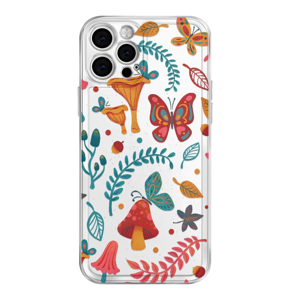 

Fashion Butterfly Flower Transparent Soft TPU Phone Case For IPhone 16 Pro Max 15 14 13 12 11 XS X XR 7 8 Plus coque iphone 15 For iPhone SE (2022)