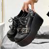 Fashion 9CM Punk Style Gothic Pumps Women New Sole Brand Platform Shoes Wedge High Heels Party Cosplay Designer Lolita Shoes Big Size 42