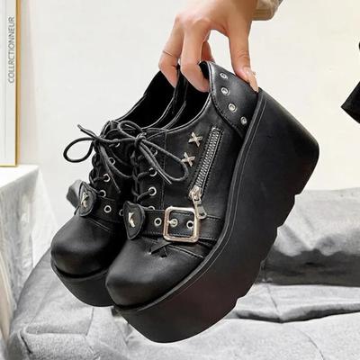 Scarpe Décolleté Gotico Stile Punk 9CM Donna Nuova Suola Marca Scarpe con Plateau Zeppa Tacchi Alti Festa Cosplay Designer Scarpe Lolita Taglia Grande 42