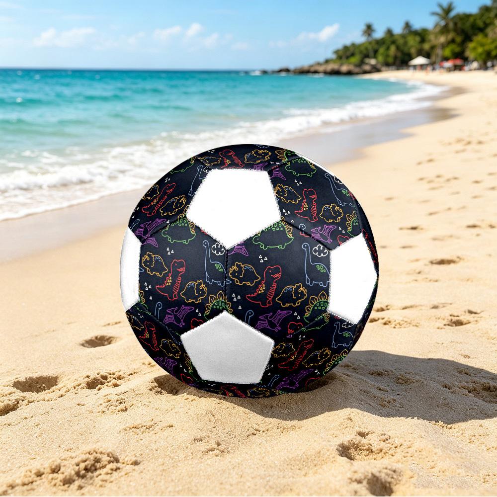 1pc Neon Dinosaur Party Lightweight PVC Training Soccer Ball, Size 5, Suitable for Indoor and Outdoor TrainingGift y6033