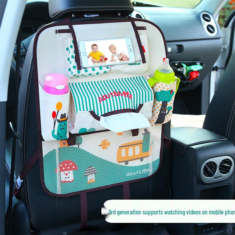 Children's Multifunctional Car Seat Organizer with Touch Screen Compartment
