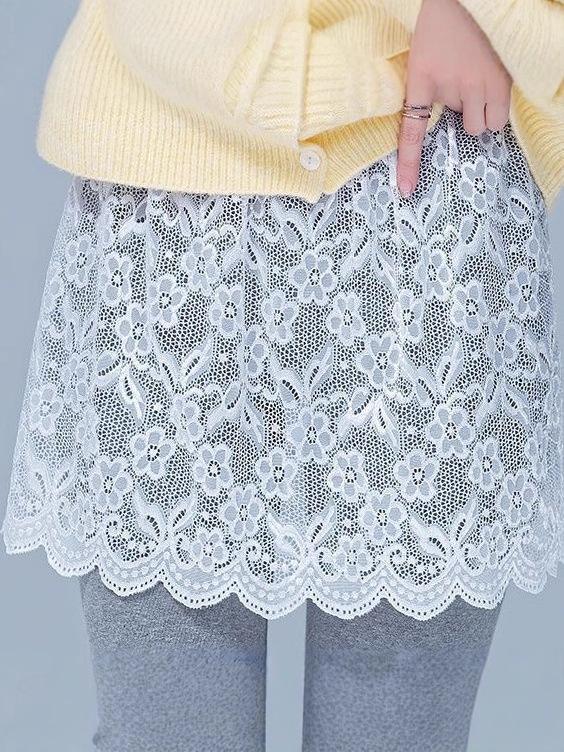 Women's Lace Skirt Overlay: Faux Hem Sweater Cover
