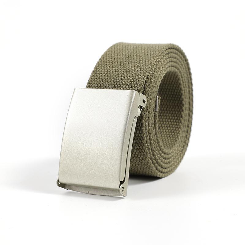Unisex Universal Webbing Belt with Alloy Buckle - No-Hole Candy Colors, Simple & Versatile Design