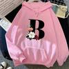 Autumn Winter Womens Hoodies Casual Letters A-Z Printing Sweatshirts Sportswear Outdoors Sports Jogging Woman Clothing New Tops
