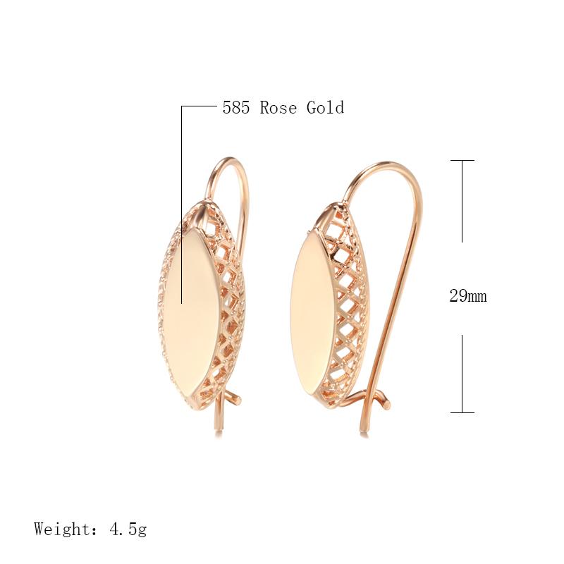 Cercei la modă lucioși tip picătură pentru femei Rose Gold Simpli țesuți Rombo Earrings Bijuterii Etnice pentru Mireasă Nuntă