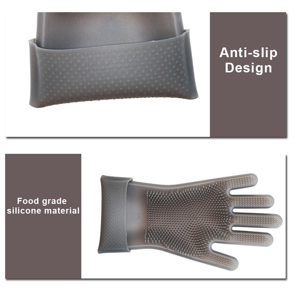 1 Pair Magic Silicone Dish Washing Gloves Scrubbing Gloves For Ktichen Household Cleaning Gloves