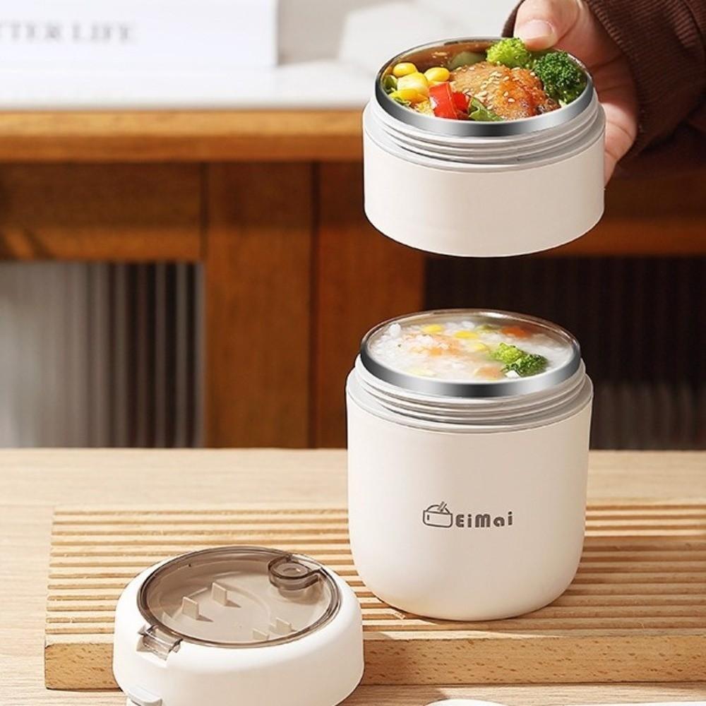with Spoon Double Layers Lunch Box 680ml Thermal Jar Portable Insulated Food Container  Camping