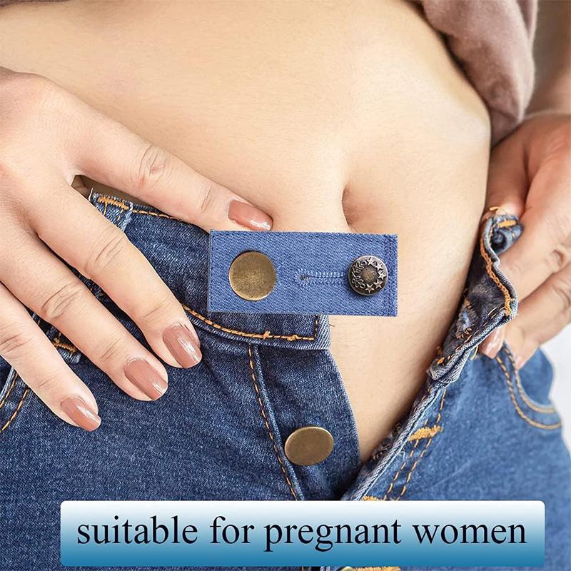 4 Stück Verstellbares Taillenverlängerungs-Knopfset Verlängerung für Jeans Elastischer Knopf-Verlängerer Hosenbundverlängerung für Jeans Hosen