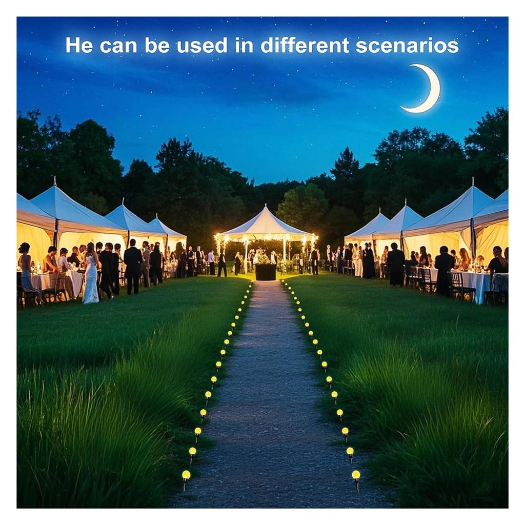 30-LED Crystal Bubble Ball String Lights Outdoor Solar Garden Lights for Lawn Patio Landscape Stake Lamps