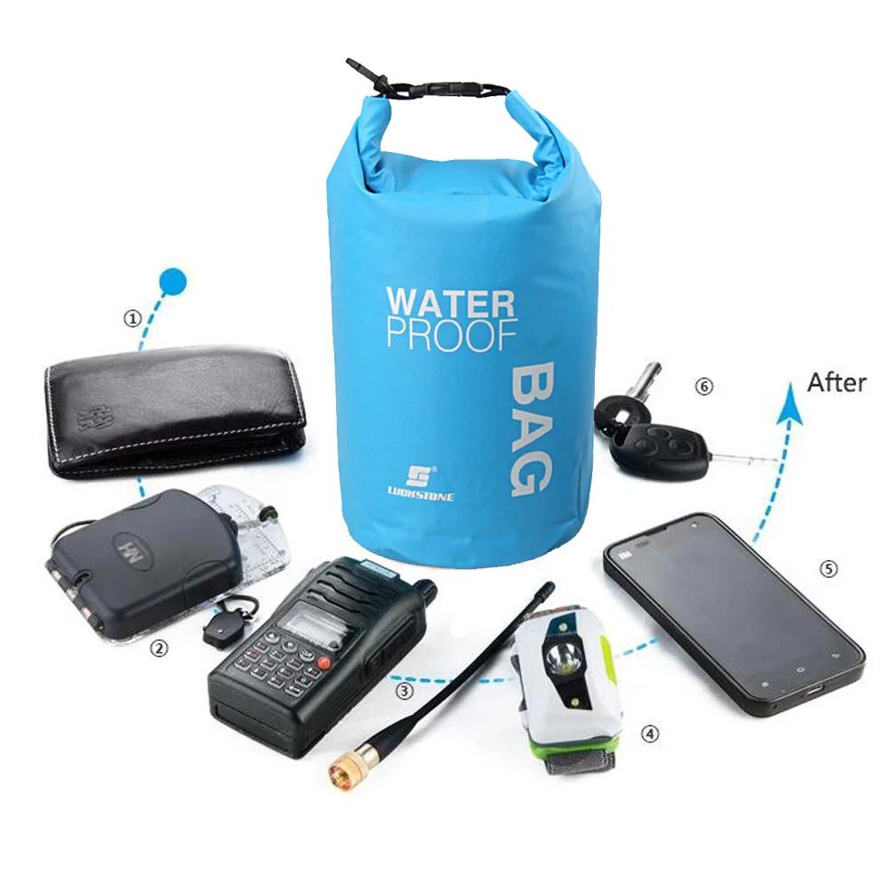 2L/5L Wasserdichter Trockensack Packsack Schwimmen Rafting Kajakfahren Handytasche Flusswandern Schwimmend Segeln Langlebige Wassertasche
