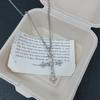 European and American style cross pendant necklace female cold style personality design collarbone chain cool style fashion versatile accessories