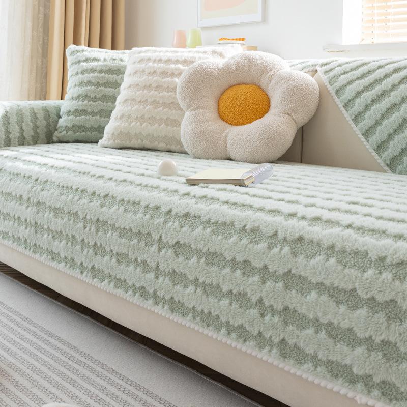 Plush Sofa Cushion Winter Thickened Non-Slip Seat Cushions Simple Modern Leather Sofa Cover Cover Cloth