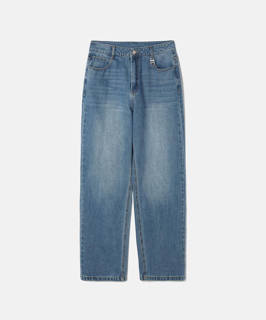 DTHIRTYONE Wide Straight Denim Pants (Mid Blue)