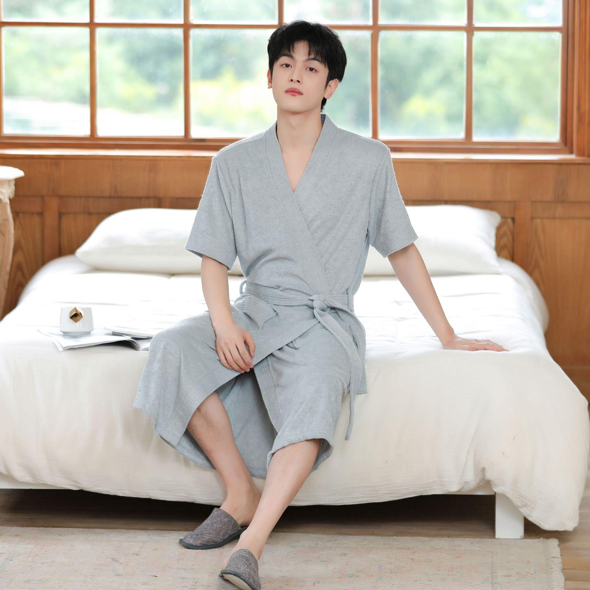 

GMXIA Свободная пижама, Женская домашняя одежда, Халаты, Полотенца, Тонкие халаты с коротким рукавом, Впитывающие и быстросохнущие халаты XL