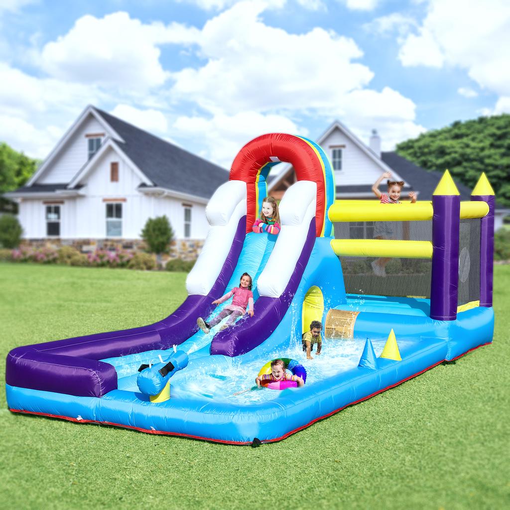 Commercial Inflatable Bouncer Combo Bounce House Combo Water Slide with Slide,Climbing Wall,Obstacles,Trampoline, Ball Pit Pool