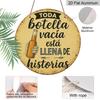 2D Flat, 1pc Hand-Painted Beer Bottle and Text Decorative Pattern, 7.87x7.87inch Aluminum Round Outdoor Plaque, Perfect for Bar and Restaurant