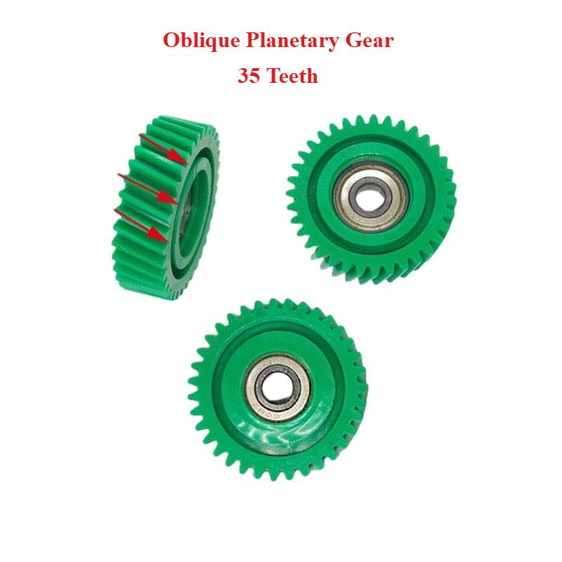 35 Teeth Oblique Planetary Gear 47.5x13mm Green Helical Gears With 8mm Bearings Electric Bike Nylon Gear E-bike Hub Motor Parts 8mm