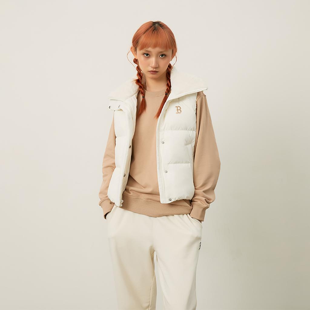 New MLB Basic Collection Basic Boston Red Sox FW24 Vest Women's Cream 3FDVB1046-43CRS