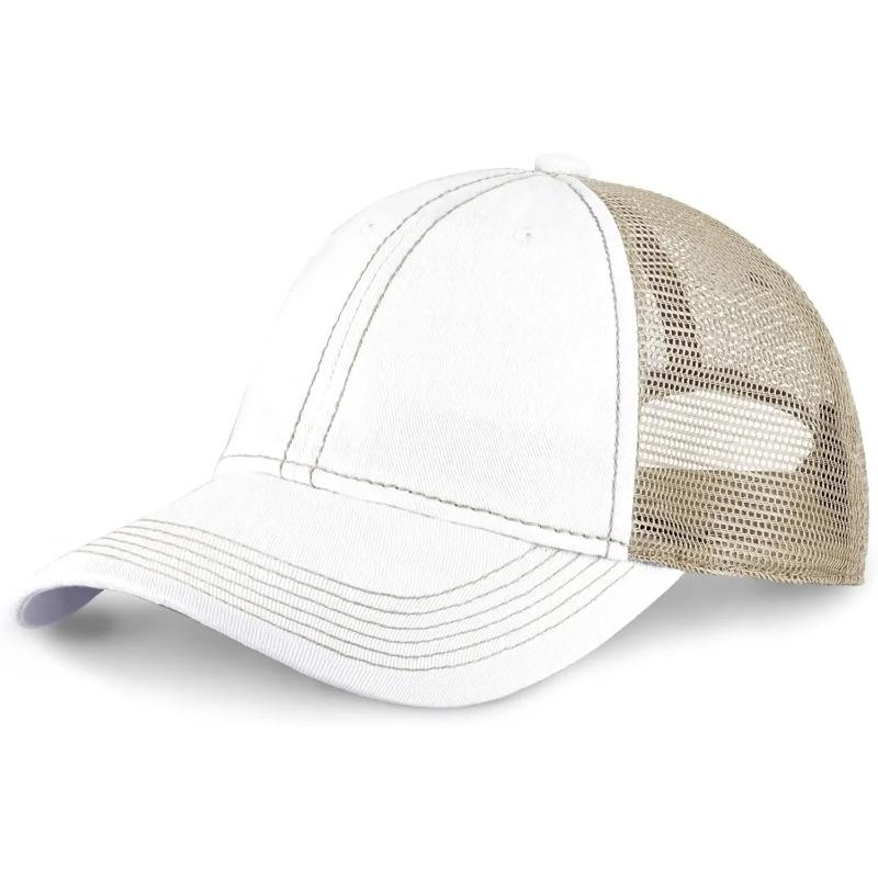 Spring Summer Men And Women Classic Truck Driver Cap Breathable Mesh Unstructured Distressed Pigment Dyed Cap Outdoor Hat