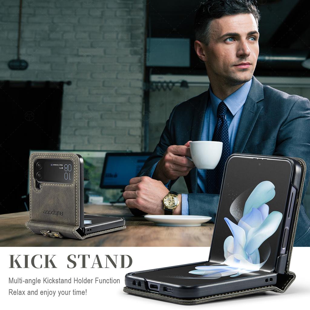 Matowe skórzane etui odporne na odciski palców do Samsung Galaxy Z Flip4 Flip 4 5g Antypoślizgowe etui na akcesoria do telefonu