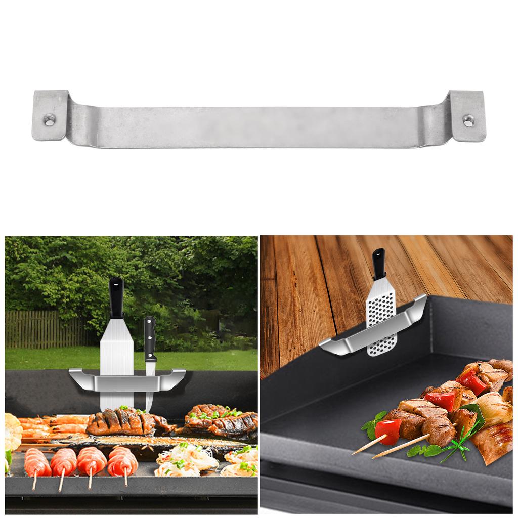 Griddle Spatula Holder Stainless Steel Grill Scraper Holder Barbecue Tool Rack Accessories for Camping Picnic BBQ