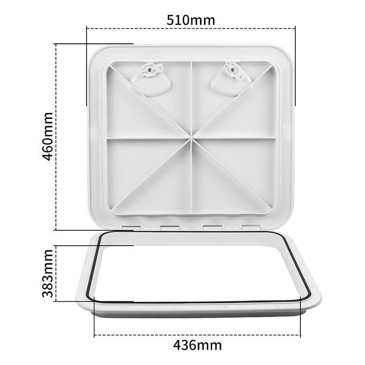 Boat Accessories ABS Deck Access Hatch Cover 460x510mm Waterproof Ship Deck Hatch Cover For Marine Yacht RV