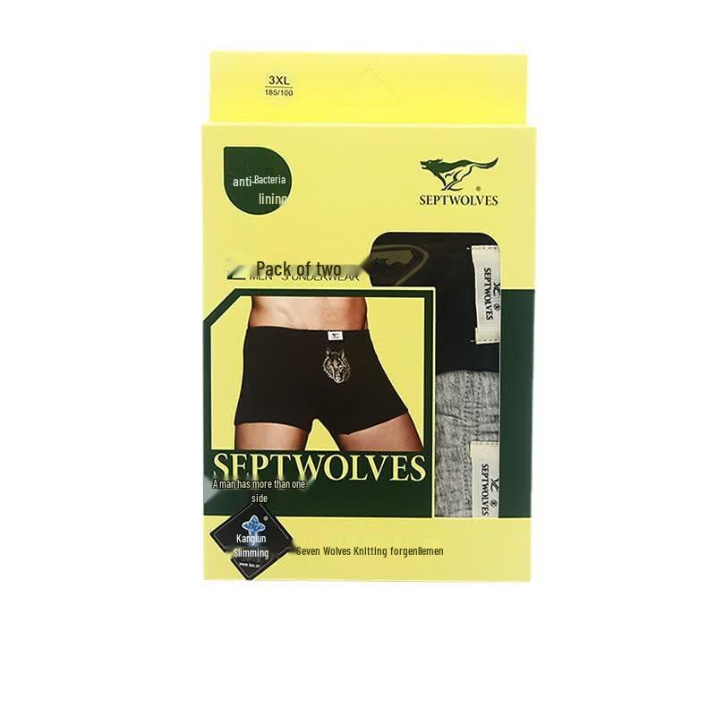 Septwolves Men s Cotton Boxer Briefs with Luminous Wolf Print
