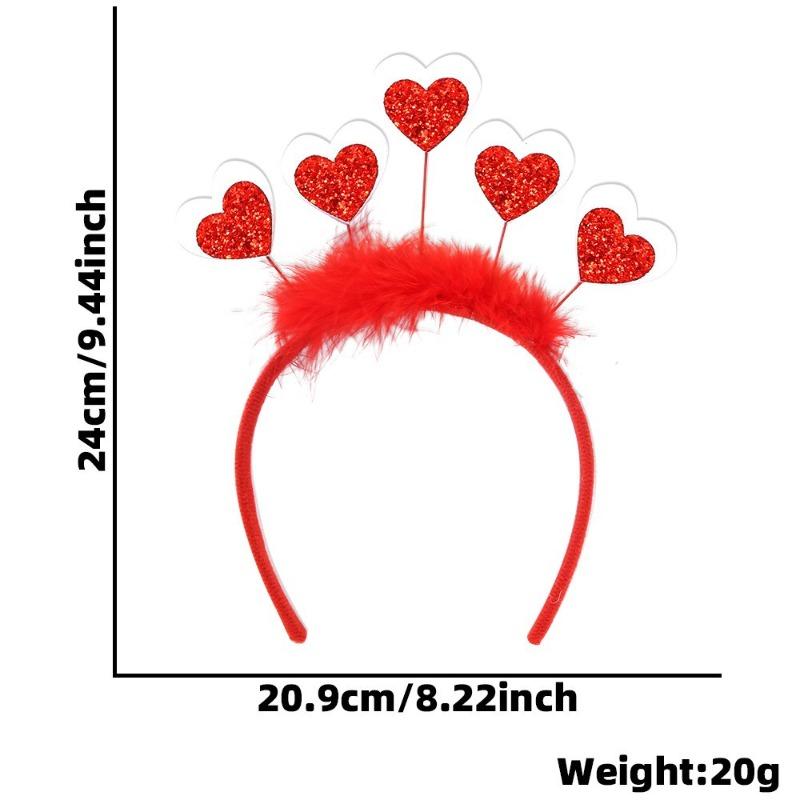 1 Valentine's Day Love Themed Headband for Valentine's Day Party Romantic Outfit with Love Elements and Diverse Design Styles