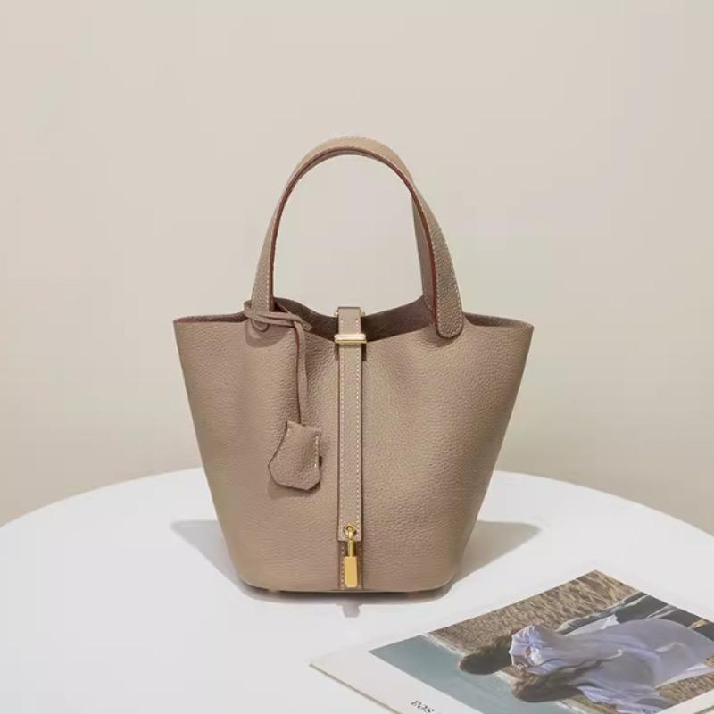 Hva Uen Handbag Bag Women's New Vegetable Basket Women's Bag Leather Bucket Bag Women's Autumn
