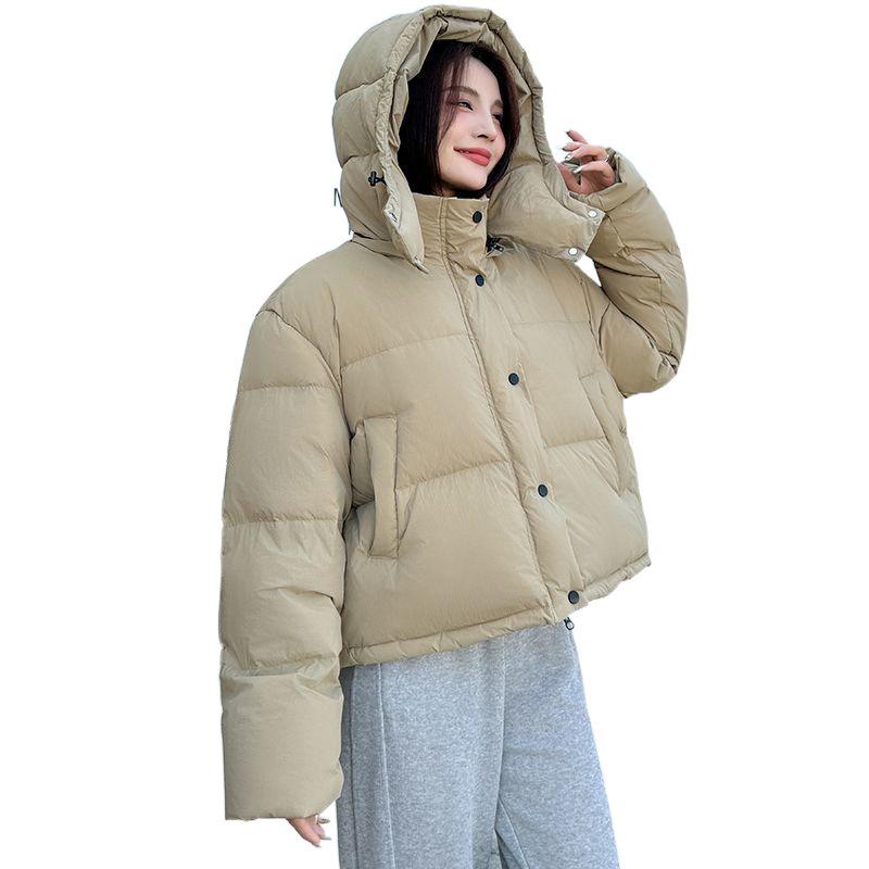 

Осень и зима Новые пуховики Женские модные теплые утолщенные зимние тонкие свободные пальто M