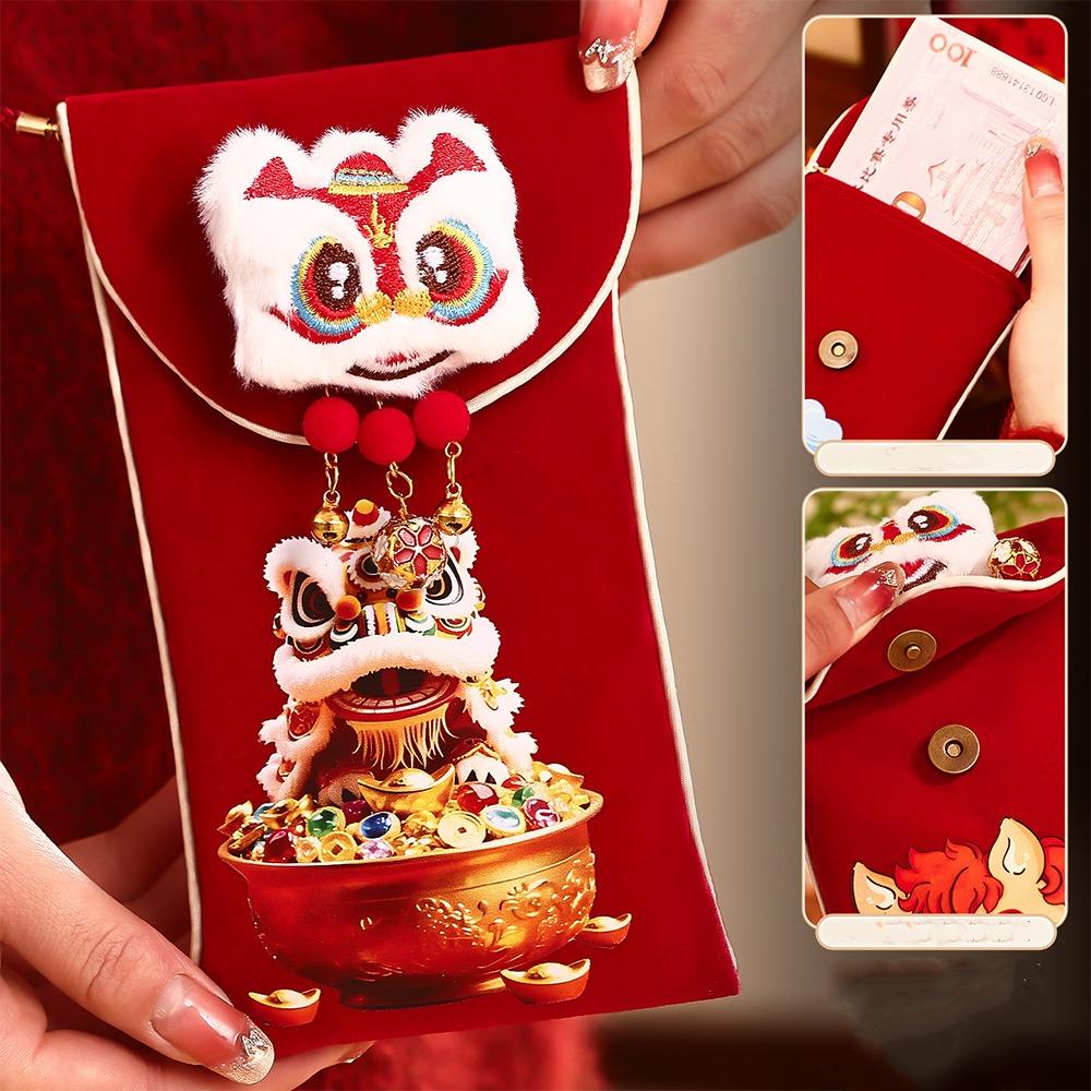 Chinese Style New Year Money Envelopes 2026 Horse Year Lucky Money Bag Money Pocket Kids Gift