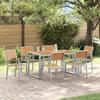 VidaXL 7-piece Garden Dining Set In Solid Acacia Wood and Metal 3284368