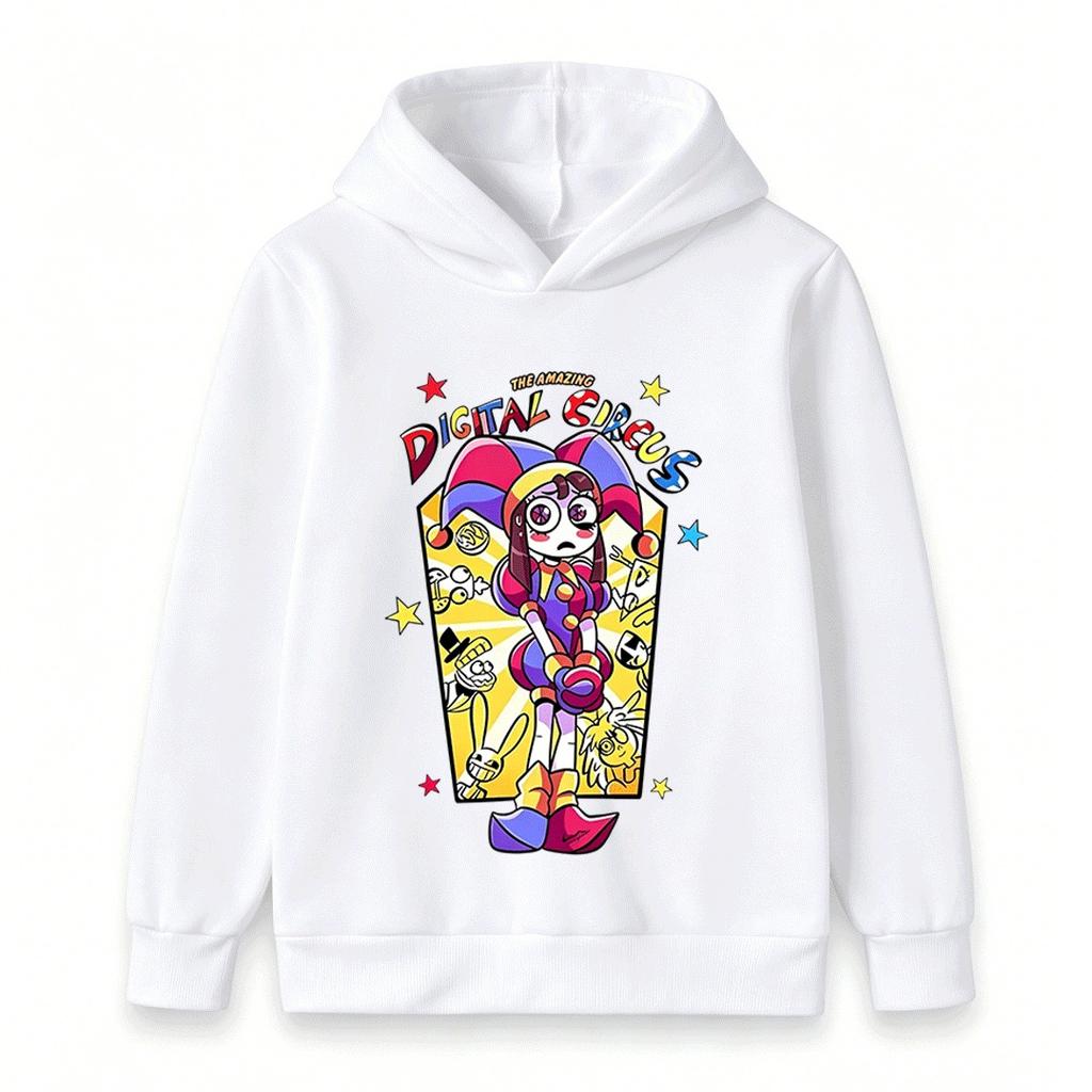 Kids Boys Girls Hoodie Sweatshirt The Amazing Digital Circus Print Casual Long Sleeve Pullover Tops For 3-12 Years Old Children