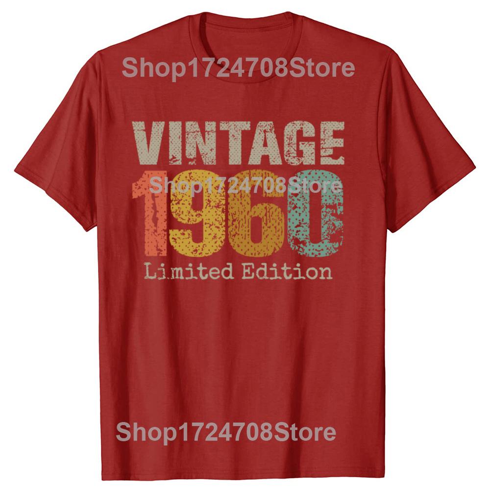 New Men 64 Year Old Gifts Vintage 1960 Limited Edition 64th T Shirt Casual Tee Shirt Casual Short Sleeve Vintage Couples T-Shirt