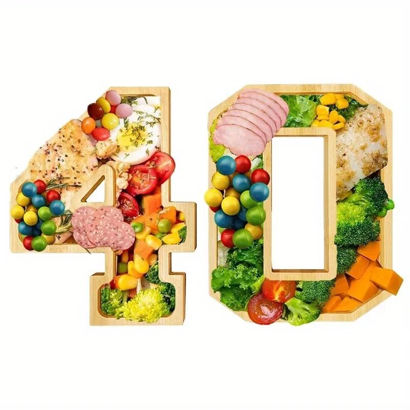 1 Pcs Digital Tray Fruit Cheese Platter Vegetable Food Plate Party Supplies Cooked Food Plate Home Decoration Crafts Xmas Gift