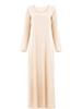 New Muslim Long Sleeve Cotton Inner Dress with Free Belt