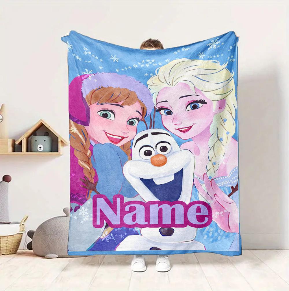 Custom Name Princesses' Garden Flannel Blanket Throw Blanket Soft Warm Sofa Bed Decor Unique Gift