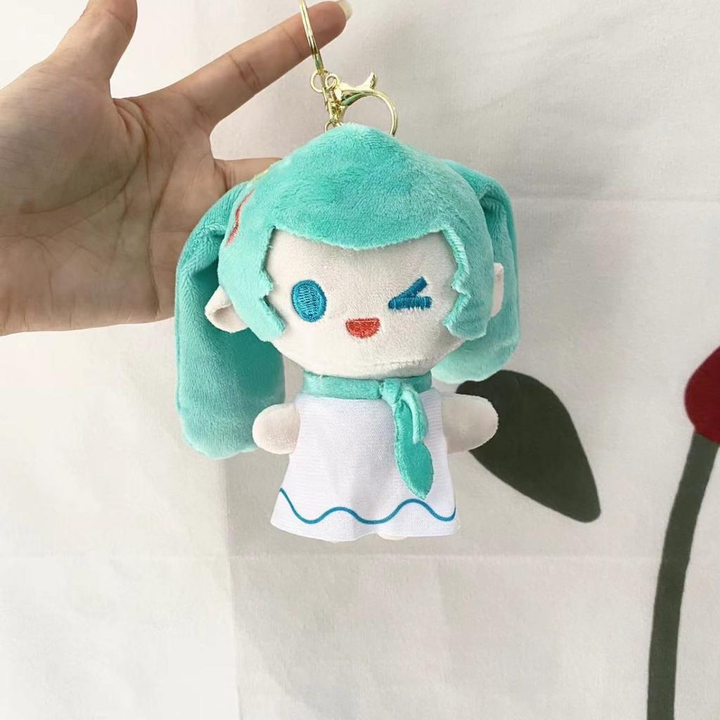 Cute Miku Hatsune Plush Doll Keychain Anime Cartoon Backpack Charm Soft Toy Figure Hanging Ornament Lovely Mascot Gift For Fans
