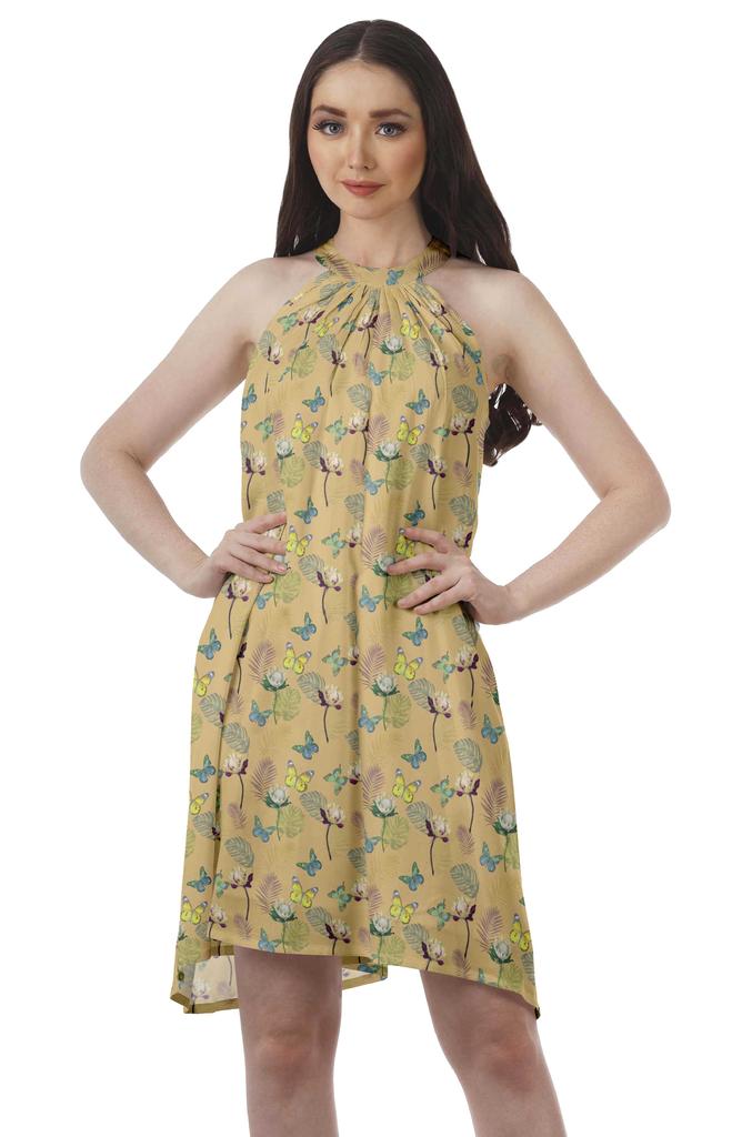 Moomaya Sukienki halter z nadrukiem Kobiety Wysoki dekolt Bez rękawów Tunika Kobiety