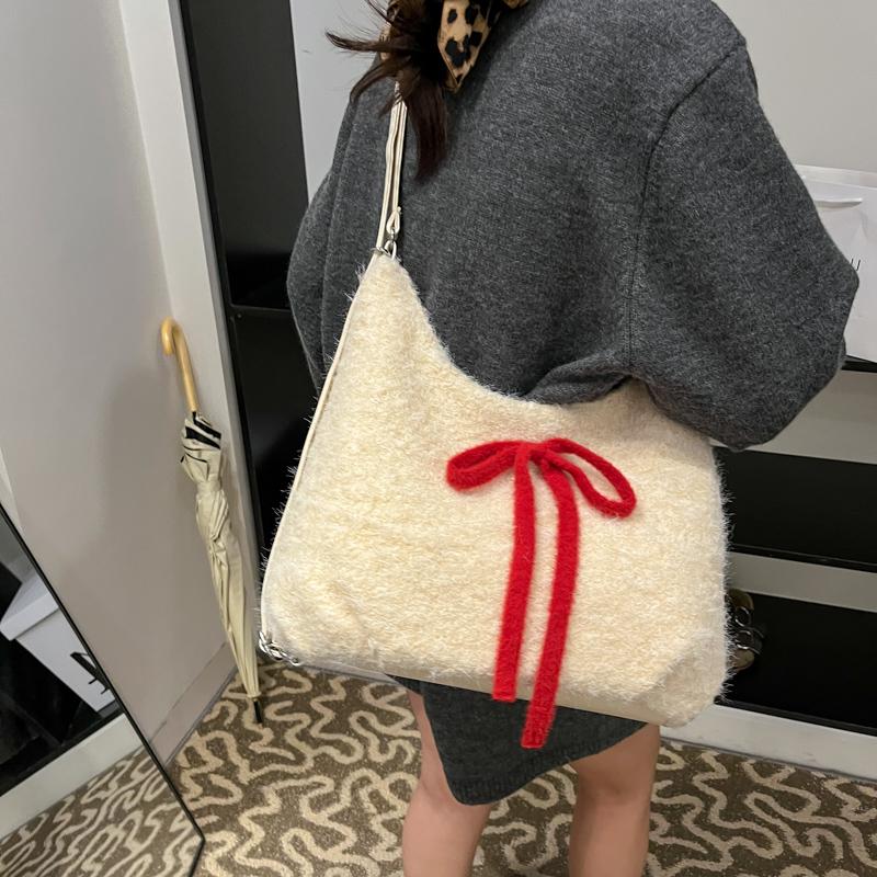 Large Capacity Shoulder Bag Women's Bow Tote Bag Crossbody Bag