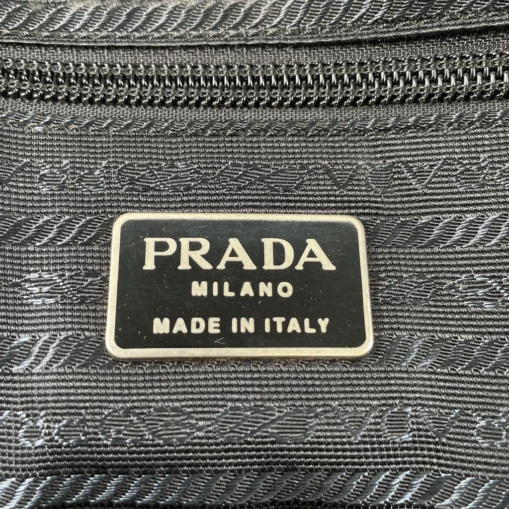 PRADA Triangular logo Tote Bag black Women used