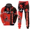 NFL Football Tracksuit Set 3D Print Hoodie Loose Pants Mens Sportswear