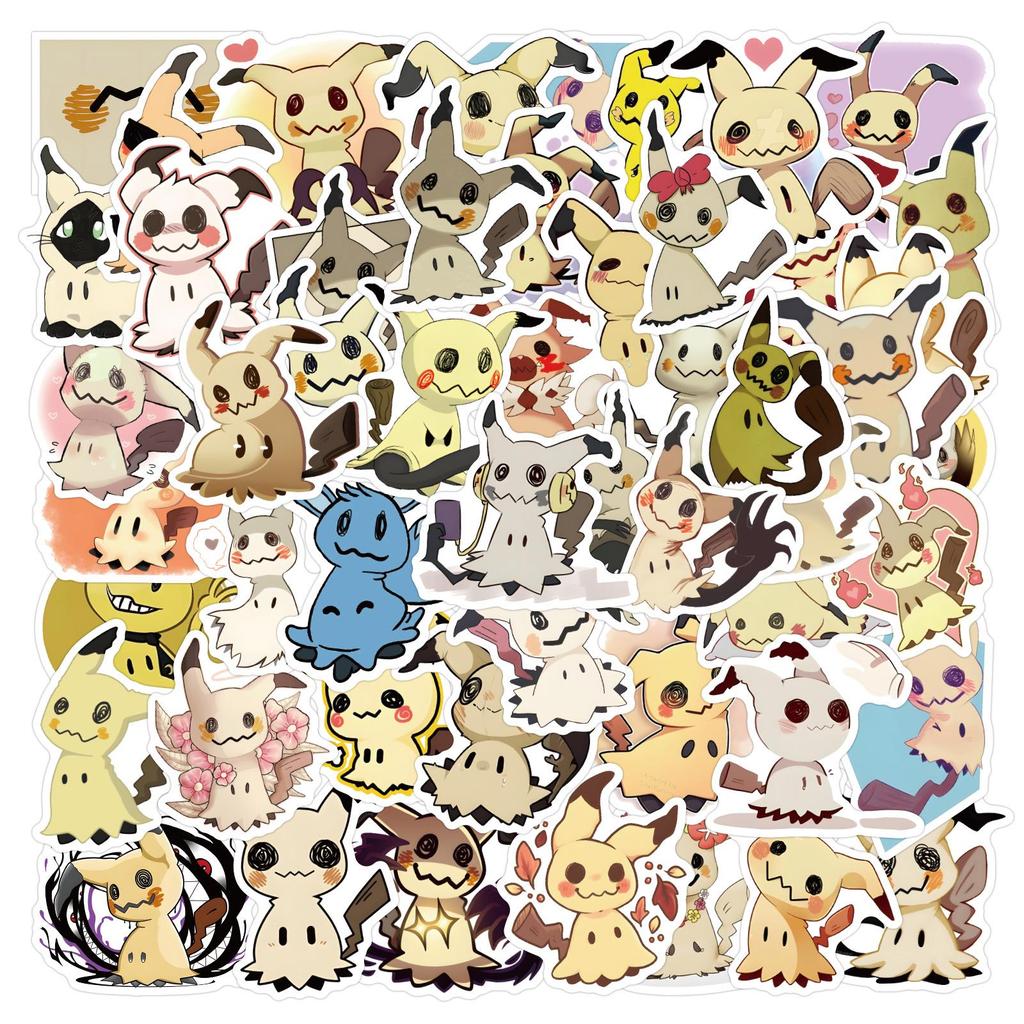 55 Mimikyu Graffiti Stickers - Waterproof DIY Decor for Notebooks, Guitars, Water Bottles, and Planners