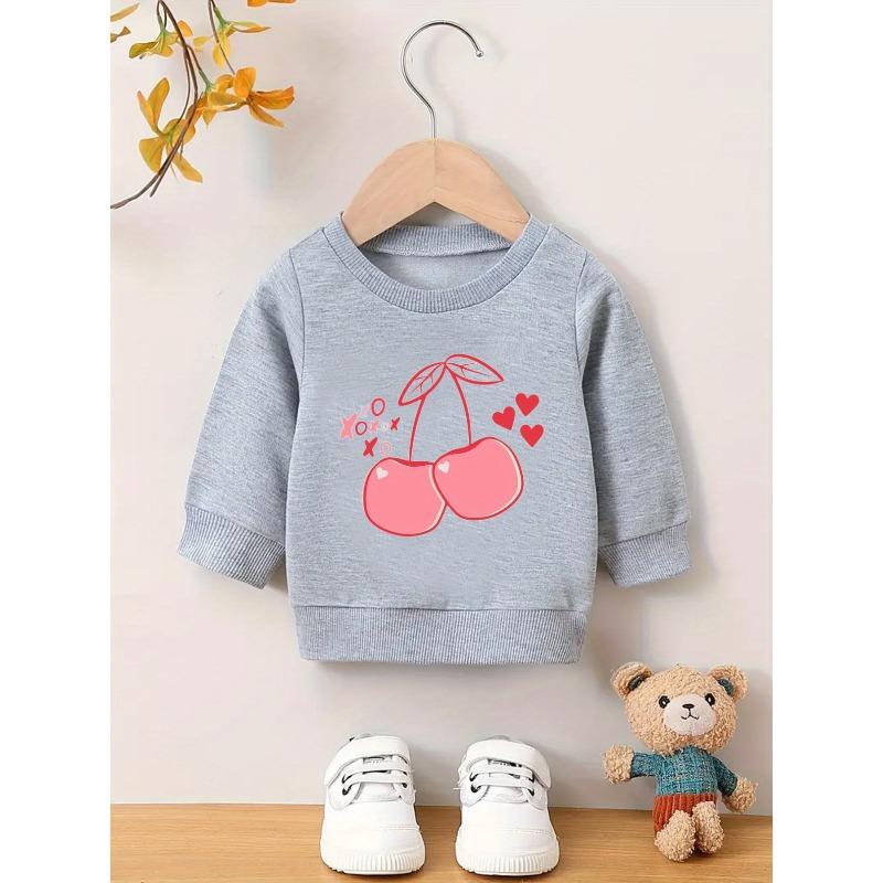 European Size Cute Printed Pattern Baby unisex Comfortable and Simple Round Neck Hoodie 150 серый