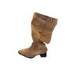 Khaki boots women's summer with skirt thin suede boots Xinjiang trouser stacking boots