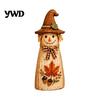Cute Wizard Hat Ornaments Vintage Resin Scarecrow Figurines, Fall Harvest Pumpkin Sunflower Maple Decorative Haunted House Props Leaf Tabletop Decor,