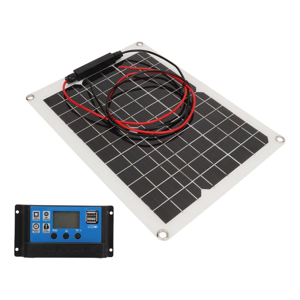 Kit de Painel Solar 15W DC 12V 24V 50A IP67 À Prova Painel Solar de Alta Eficiência e Controlador de Carregador Solar para RV