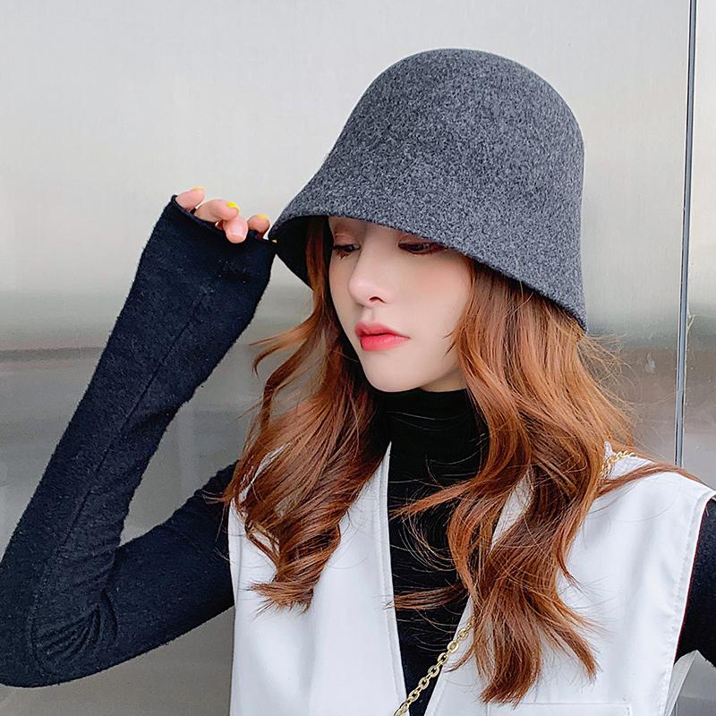 Trendy Warm Ladies Bucket Hat Winter Fashion Women Wool Hat